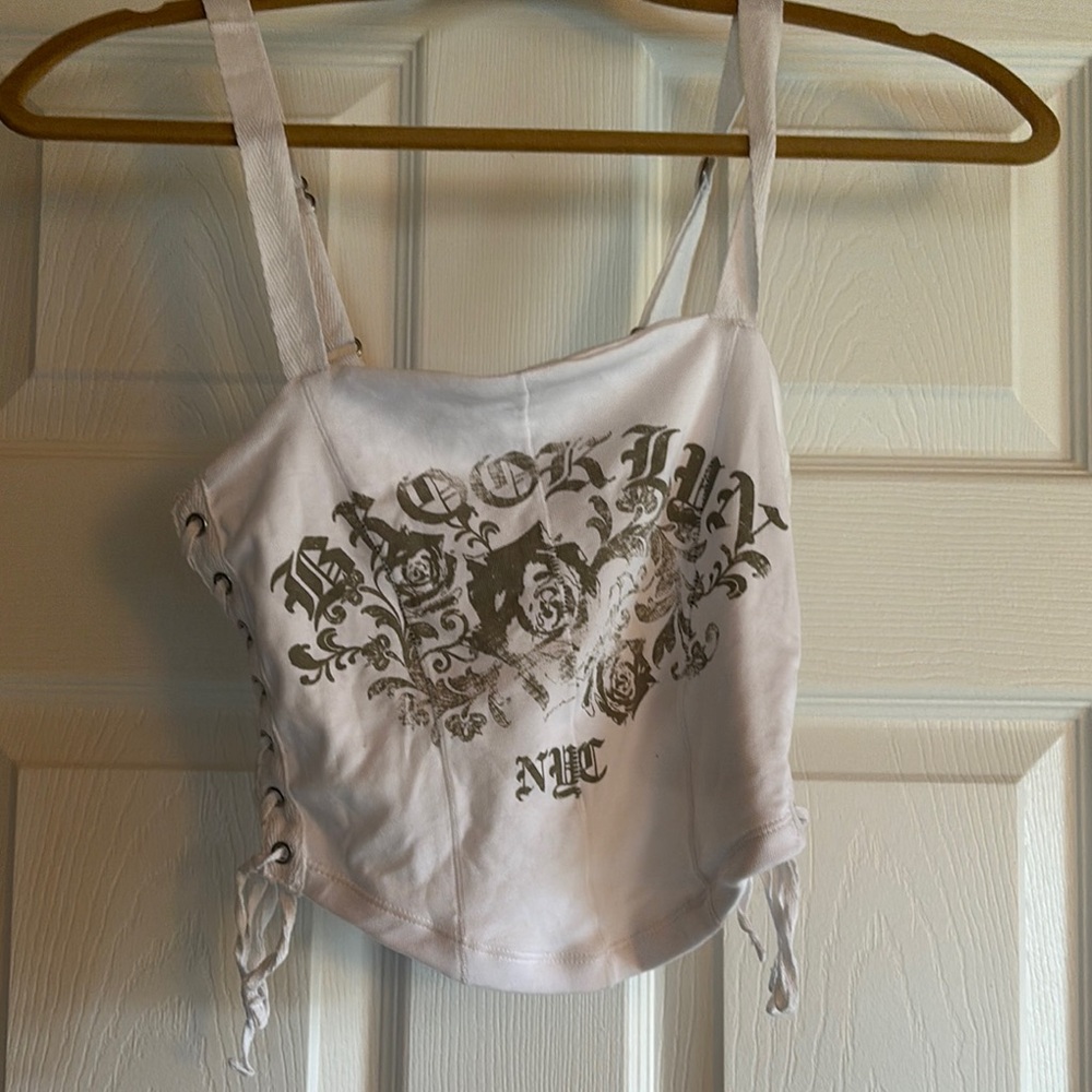 White Graphic Women's Top